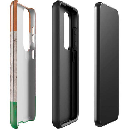 Ireland Flag Dark Wood Galaxy S23 Plus Pro Case